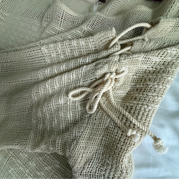 Free People Beige Knit Lace-up Sleeve Sweater – OVERSIZED XS - Picture 5 of 9